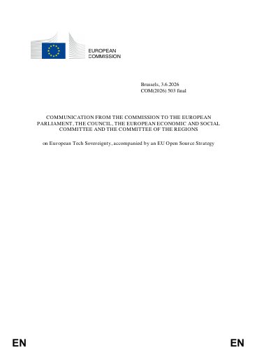 Communication on European Tech Sovereignty and EU Open Source Strategy